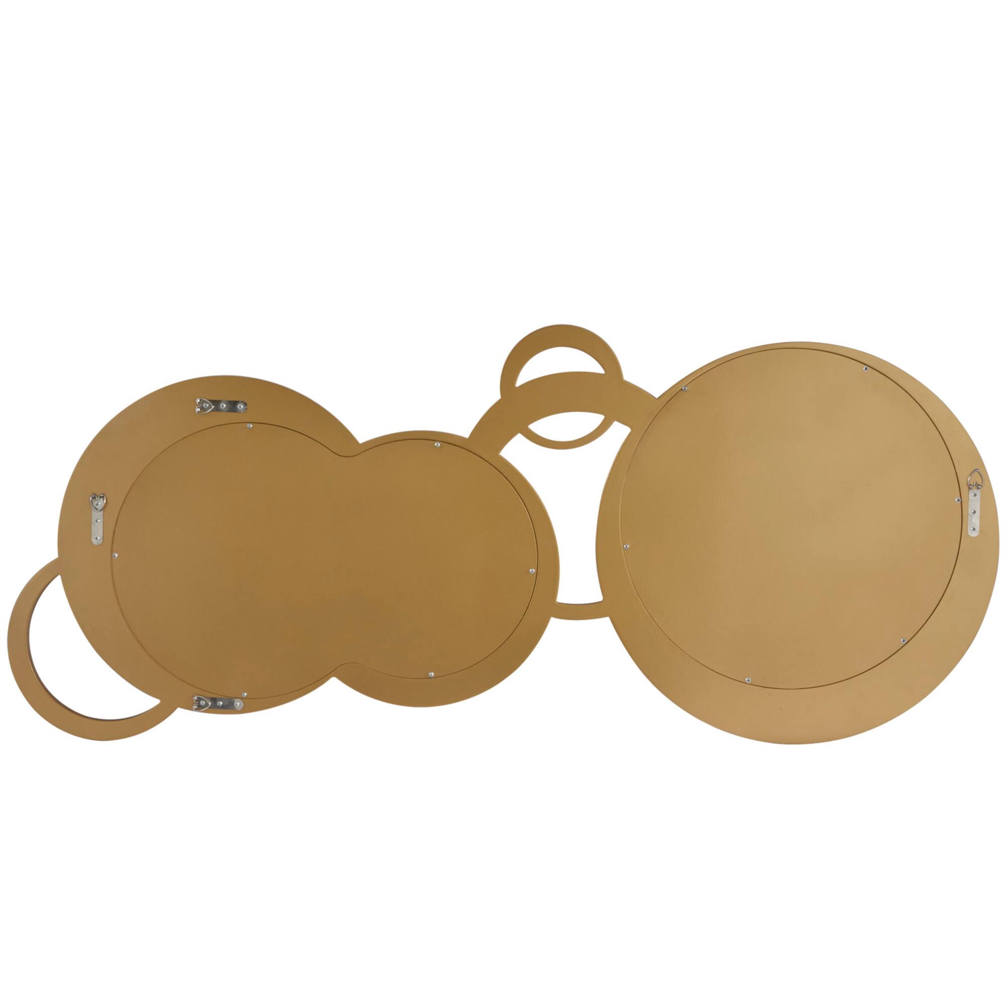 Gold Wood Circles Geometric Wall Mirror 56" x 1" x 23"
